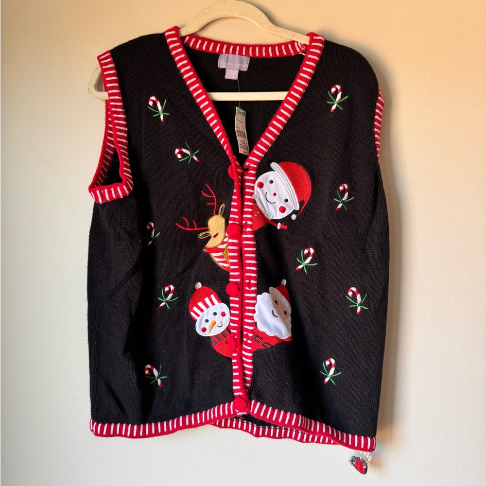 NWT Laura Scott Vintage 90’s Y2K Christmas Sweater Vest size XL